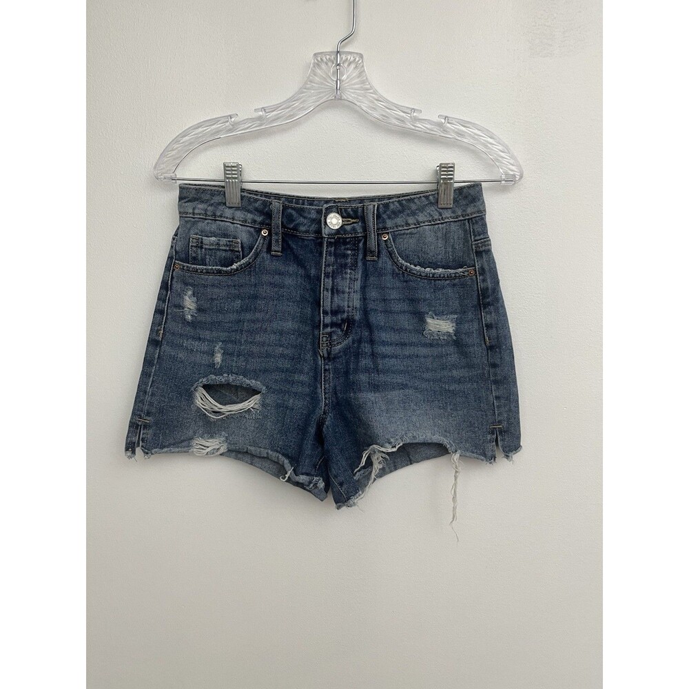 YMI Distressed Denim Shorts High Waisted Button Fly Cut Off Women Size 3 / 26